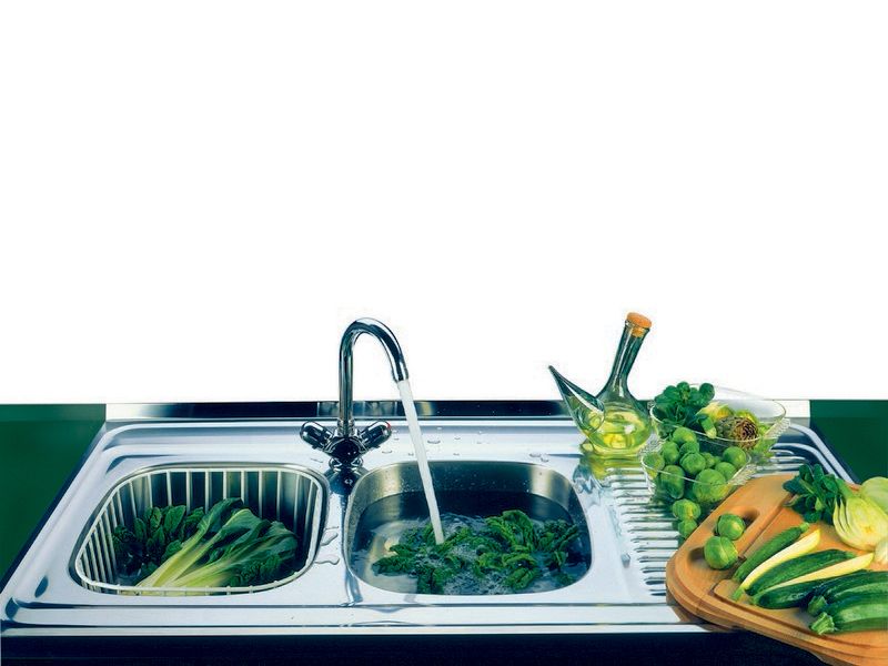 Мойка для кухни накладная Alveus CLASSIC 100 L 1008990 левая в комплекте сифоном 120х60 см ФОТО