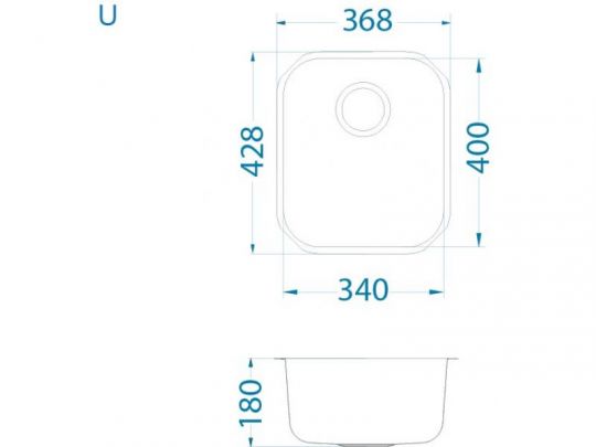 Мойка для кухни Alveus VARIANT 40 1009013 слив вдоль короткой стороны 34х40 см схема 3