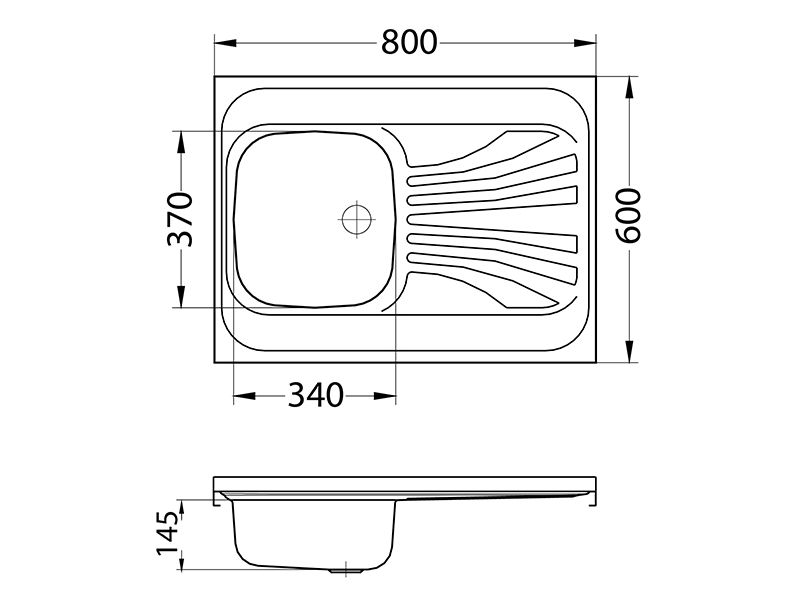 Мойка для кухни накладная Alveus CLASSIC 30 1009076 левая в комплекте сифоном с 80х60 см ФОТО