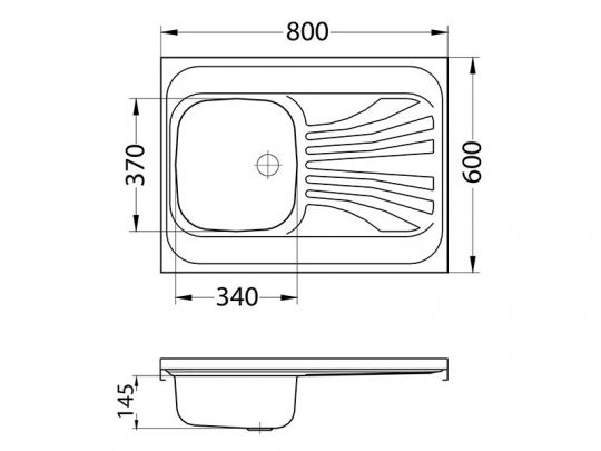 Мойка для кухни накладная Alveus CLASSIC 30 1009076 левая в комплекте сифоном с 80х60 см схема 2