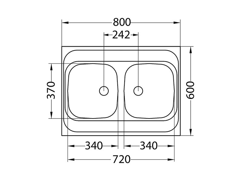 Мойка для кухни накладная Alveus CLASSIC 40 NATв комплекте с сифоном 80х60 см ФОТО