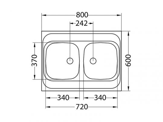 Мойка для кухни накладная Alveus CLASSIC 40 NATв комплекте с сифоном 80х60 см схема 2