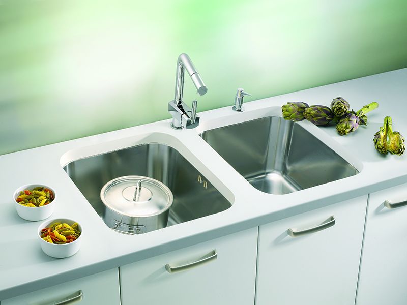 Мойка для кухни Alveus VARIANT 10 SAT-90 слив вдоль длинной стороны 48х40х25 см ФОТО
