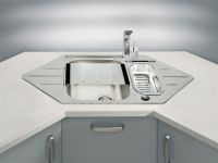 Мойка для кухни Alveus LINE 40 NAT-90 угловая в комплекте с сифоном 98,5х50 см схема 2