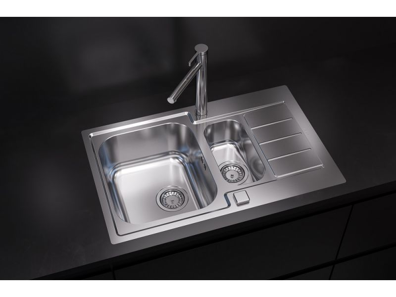 Мойка для кухни Alveus LINE MAXIM 70 FS SAT-90 1+1/2 в комплекте с сифоном 79,5х50,5 см ФОТО