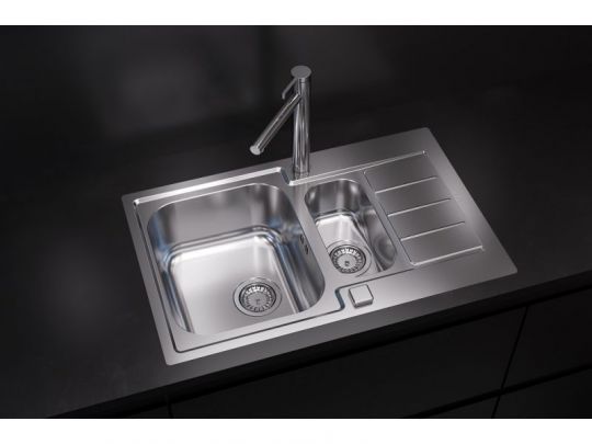 Мойка для кухни Alveus LINE MAXIM 70 FS SAT-90 1+1/2 в комплекте с сифоном 79,5х50,5 см схема 2