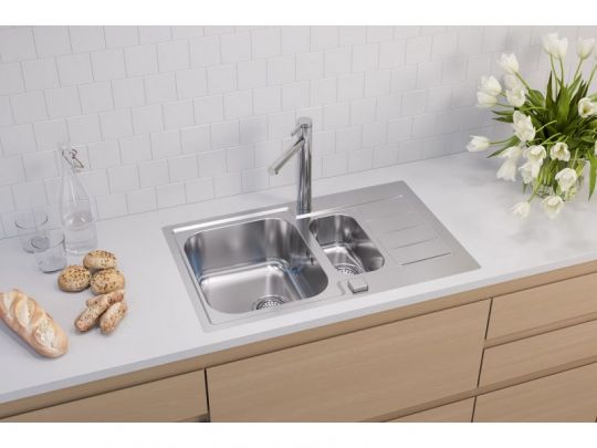 Мойка для кухни Alveus LINE MAXIM 70 FS SAT-90 1+1/2 в комплекте с сифоном 79,5х50,5 см схема 3