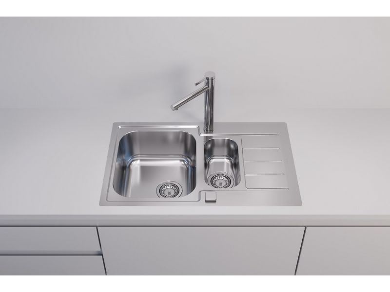 Мойка для кухни Alveus LINE MAXIM 70 FS SAT-90 1+1/2 в комплекте с сифоном 79,5х50,5 см ФОТО