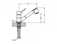 Смеситель для кухни Alveus CLEO-PS CHR VA 1088774 схема 2