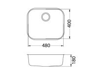 Мойка для кухни Alveus VARIANT 10 FS SAT-90 слив вдоль длинной стороны 52,5х44,5х18 см схема 2