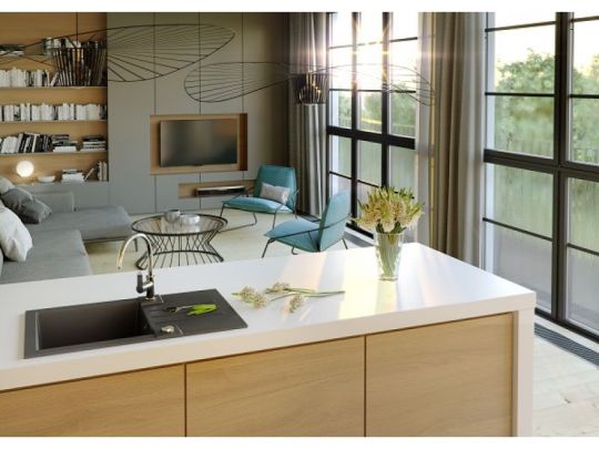 Мойка для кухни Alveus ROCK 130 GRANITAL с сифоном 78х48х18 см схема 8