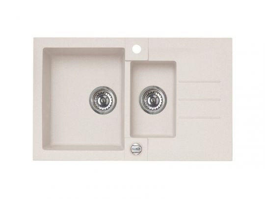 Мойка для кухни Alveus ROCK 70 GRANITAL 1+1/2 с сифоном 78х48х18 см схема 1