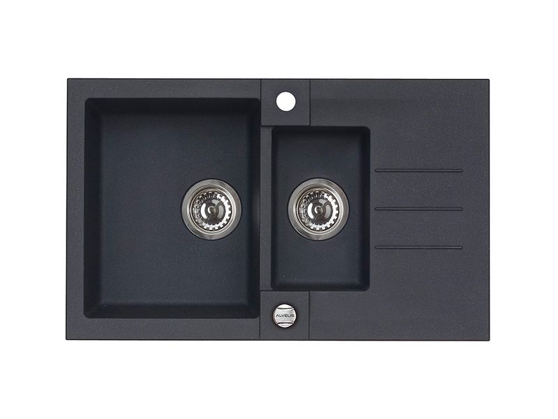 Мойка для кухни Alveus ROCK 70 GRANITAL 1+1/2 с сифоном 78х48х18 см ФОТО