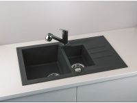 Мойка для кухни Alveus ROCK 70 GRANITAL 1+1/2 с сифоном 78х48х18 см схема 7