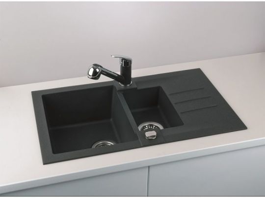 Мойка для кухни Alveus ROCK 70 GRANITAL 1+1/2 с сифоном 78х48х18 см схема 7