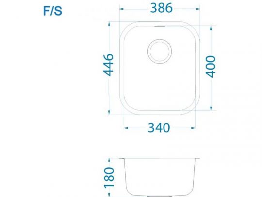 Мойка для кухни Alveus VARIANT 40 FS SAT-90 слив вдоль длинной стороны 38,5х44,5х18,5 см схема 2 Мойка для кухни Alveus VARIANT 40 FS SAT-90 слив вдоль длинной стороны 38,5х44,5х18,5 см схема 2