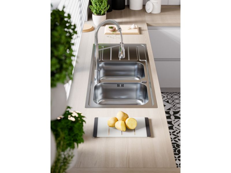 Мойка для кухни Alveus LINE MAXIM 100 SAT 90 с FS в комплекте с сифоном 116,5х50,5 см ФОТО