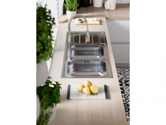 Мойка для кухни Alveus LINE MAXIM 100 SAT 90 с FS в комплекте с сифоном 116,5х50,5 см схема 3