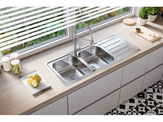 Мойка для кухни Alveus LINE MAXIM 100 SAT 90 с FS в комплекте с сифоном 116,5х50,5 см схема 4