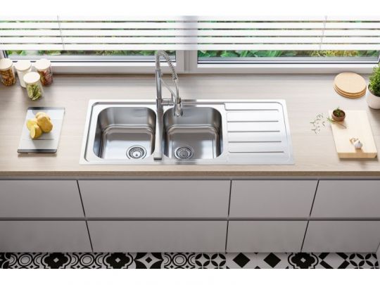 Мойка для кухни Alveus LINE MAXIM 100 SAT 90 с FS в комплекте с сифоном 116,5х50,5 см схема 5