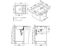 Мойка для кухни Alveus ZOOM 10 в комплекте с сифоном 61,5x50 см схема 6