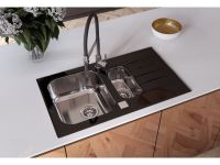 Мойка для кухни Alveus GLASSIX 20 1+1/2 с сифоном 86х50 см схема 3