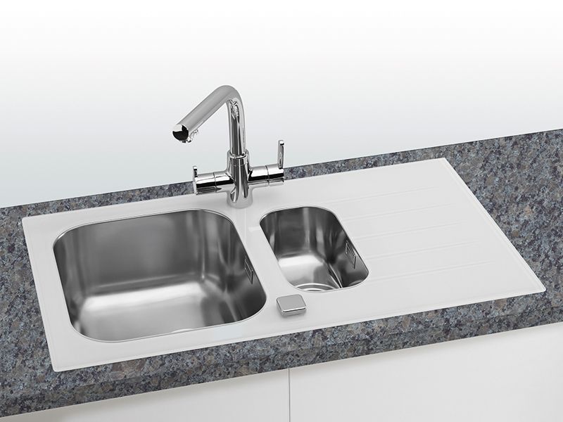 Мойка для кухни Alveus GLASSIX 20 1+1/2 с сифоном 86х50 см ФОТО