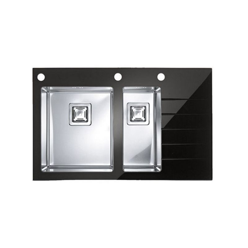 Мойка для кухни Alveus CRYSTALIX 20 1+1/2 левая с сифоном дозатором коландером 86х54 см