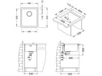 Мойка для кухни Alveus QUADRIX MONARCH 20 с выпуском без сифона 39х45х20 см схема 9