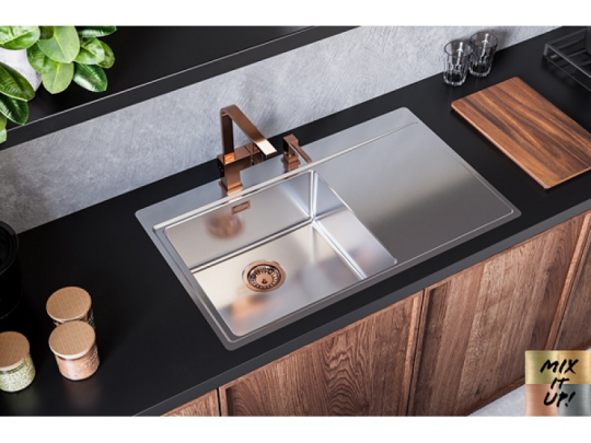 Мойка для кухни Alveus PURE 50L KMB-90 левая в комплекте с сифоном 86х52,5 см схема 3