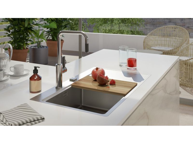 Мойка для кухни Alveus PURE 50R KMB-90 правая в комплекте с сифоном 86х52,5 см ФОТО