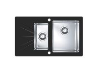 Мойка для кухни Alveus KARAT 20 1+1/2 правая в комплекте с сифоном 86х50 см схема 1