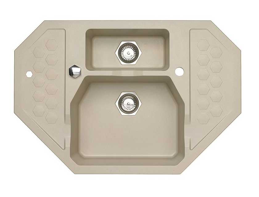 Изображение Мойка для кухни Alveus SENSUAL 60 GRANITAL+ 1+1/2 с сифоном 90х61х20 см