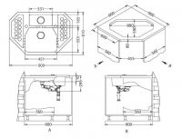 Мойка для кухни Alveus SENSUAL 60 GRANITAL+ 1+1/2 с сифоном 90х61х20 см схема 6