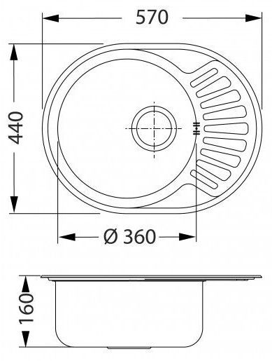 Мойка для кухни Alveus GENESIS CIKLO 10 в комплекте с сифоном 57х44 см ФОТО