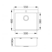 Мойка для кухни Alveus QUARTO 10 BRS-90 в комплекте с сифоном 55х48 см схема 2