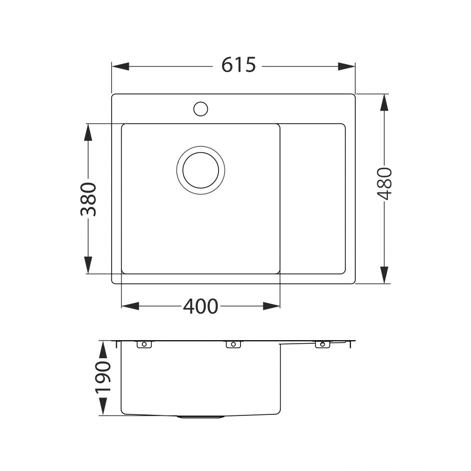 Мойка для кухни Alveus QUARTO 20 BRS-90 в комплекте с сифоном 61,5х48 см ФОТО