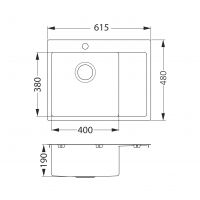 Мойка для кухни Alveus QUARTO 20 BRS-90 в комплекте с сифоном 61,5х48 см схема 2
