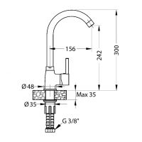 Смеситель для кухни Alveus GENESIS KARINA CHR 1129034 схема 2 Смеситель для кухни Alveus GENESIS KARINA CHR 1129034 схема 2