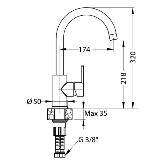 Смеситель для кухни Alveus GENESIS TONIA 112905 схема 6