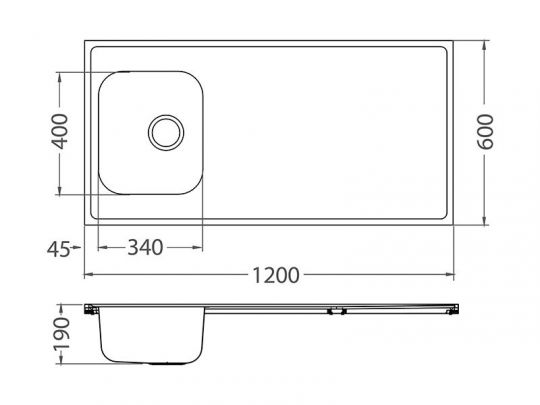 Мойка для кухни накладная Alveus CLASSIC PRO 90 SAT-90 в комплекте с сифоном 120х60 см схема 3