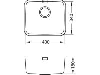 Мойка для кухни Alveus LUNO 20 SAT без выпуска и сифона в комплекте 34х40 см схема 5 Мойка для кухни Alveus LUNO 20 SAT без выпуска и сифона в комплекте 34х40 см схема 5