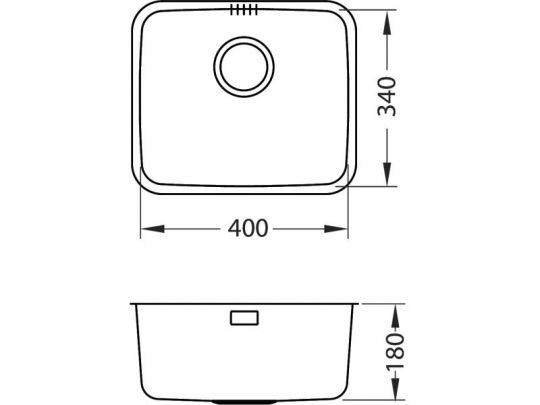 Мойка для кухни Alveus LUNO 20 SAT без выпуска и сифона в комплекте 34х40 см схема 5 Мойка для кухни Alveus LUNO 20 SAT без выпуска и сифона в комплекте 34х40 см схема 5