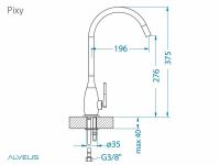 Смеситель для кухни Alveus PIXY CHR 1132175 схема 2