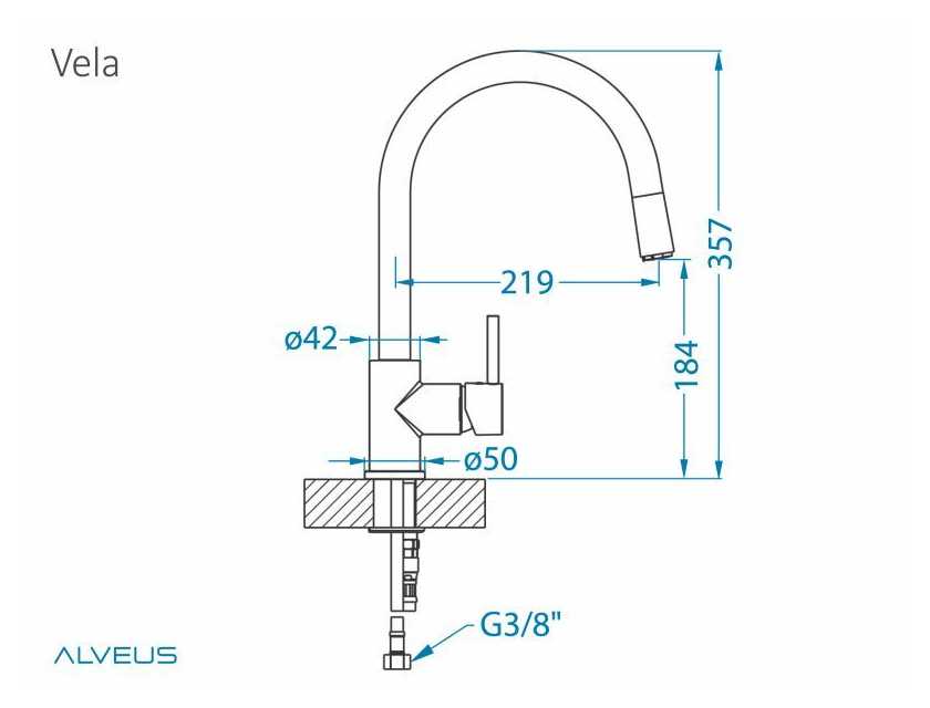 Смеситель для кухни Alveus VELA - P CHR 1132183 ФОТО