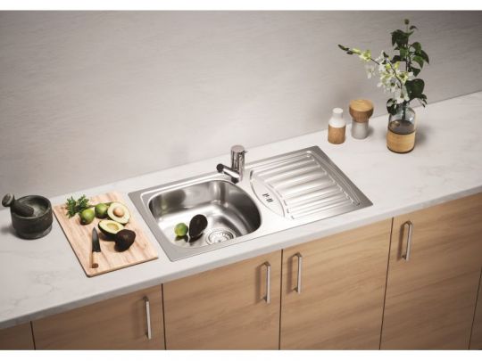 Мойка для кухни Alveus BASIC 150 NAT-90 NEW в комплекте с сифоном 78х43,5 см схема 2