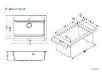 Мойка для кухни Alveus GRANITAL ATROX 40 в комплекте с сифоном 79х50 см схема 21