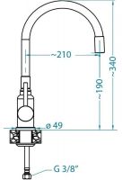 Смеситель для кухни Alveus FLEXA BLACK MATT 1147056 схема 6