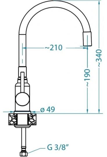 Смеситель для кухни Alveus FLEXA BLACK MATT 1147056 схема 6