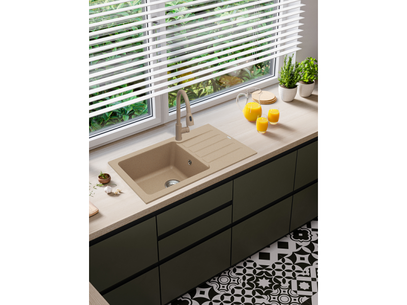 Мойка для кухни Alveus GRANITAL NIAGARA 90 в комплекте с сифоном 77,5х43х18 см ФОТО